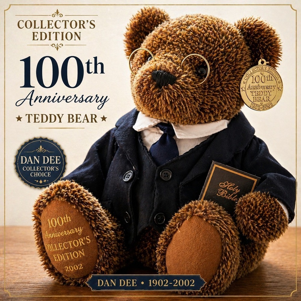Dan Dee Collector's Edition 100th Anniversary Teddy Bear (1902-2002) with Bible